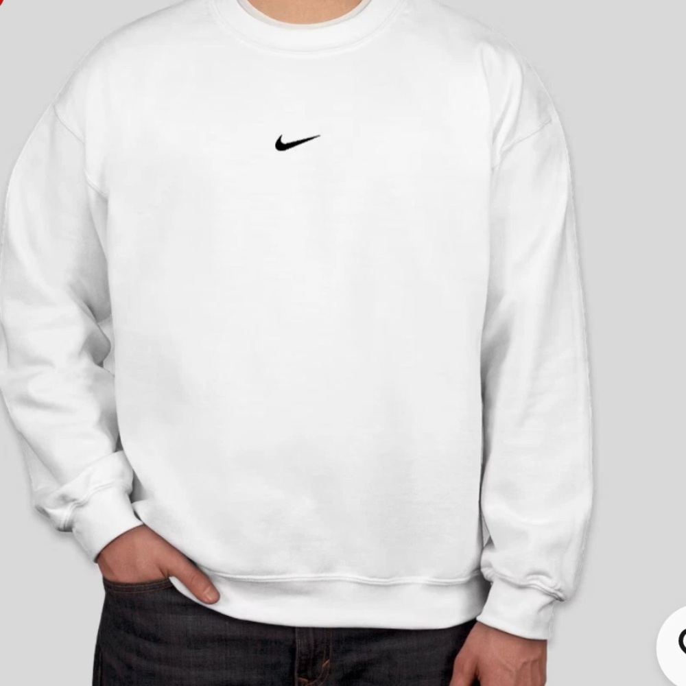 ☑️🚹Nike Men's Classic White Crewneck Sweater - Picture 1 of 17